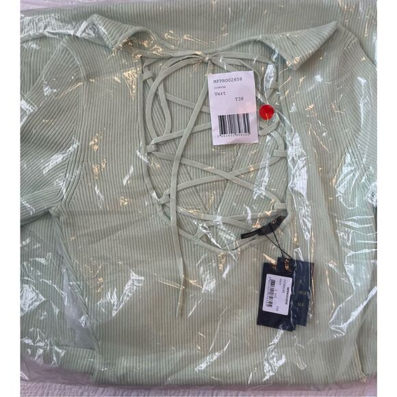 Maje Tie Back MIDI Short Sleeve Dress - NWT - Picture 9 of 12